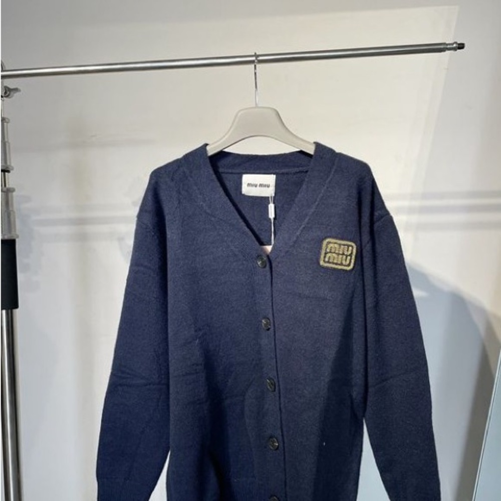 Miu Miu Navy Blue Cardigan